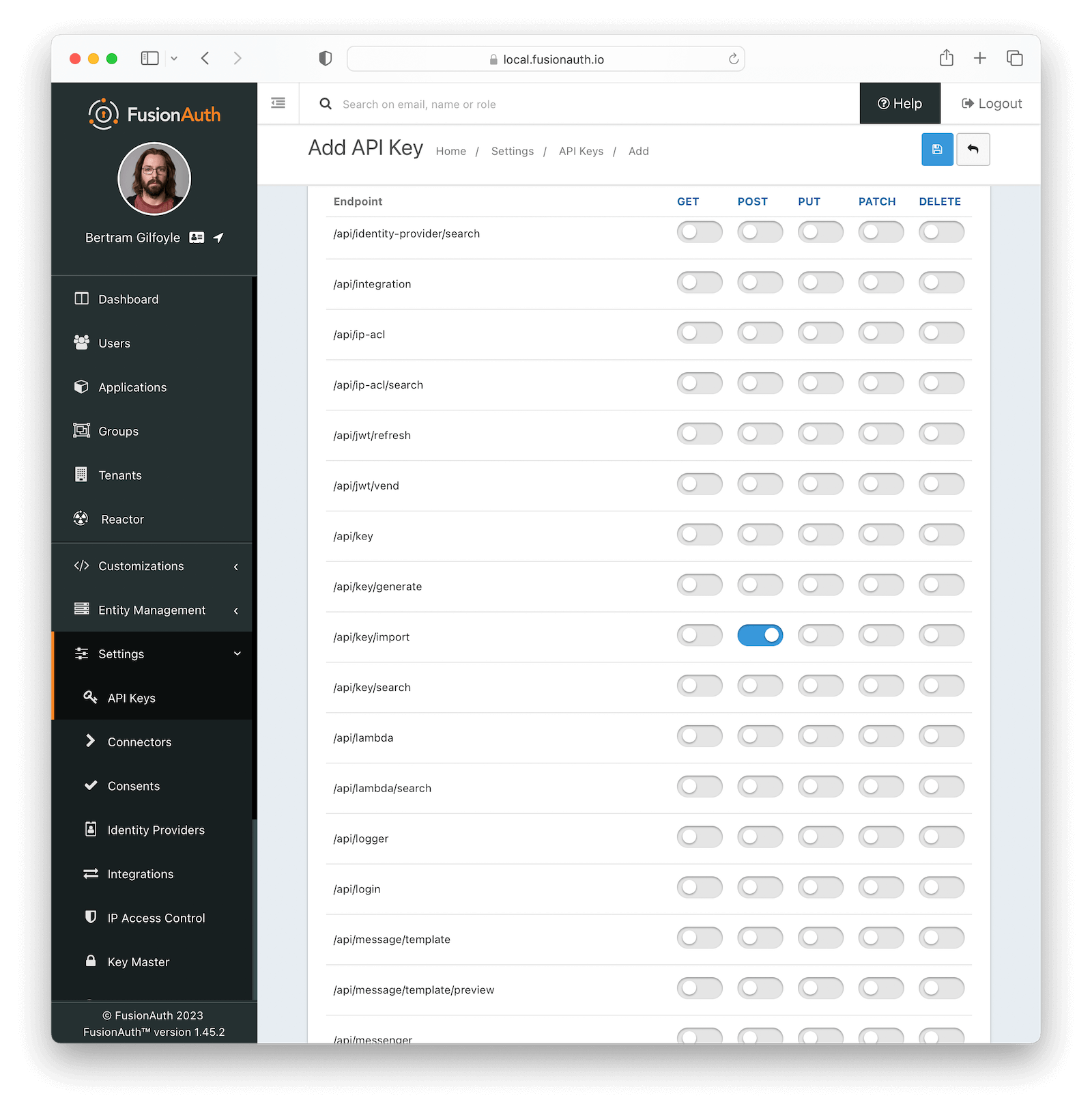 Creating API Key.