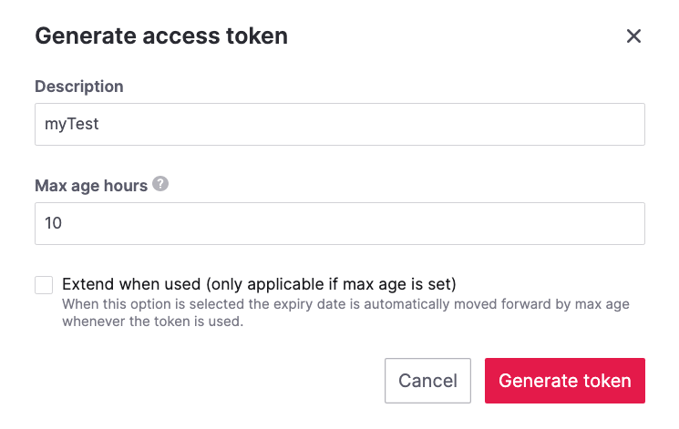 Aiven Console showing the authentication tokens