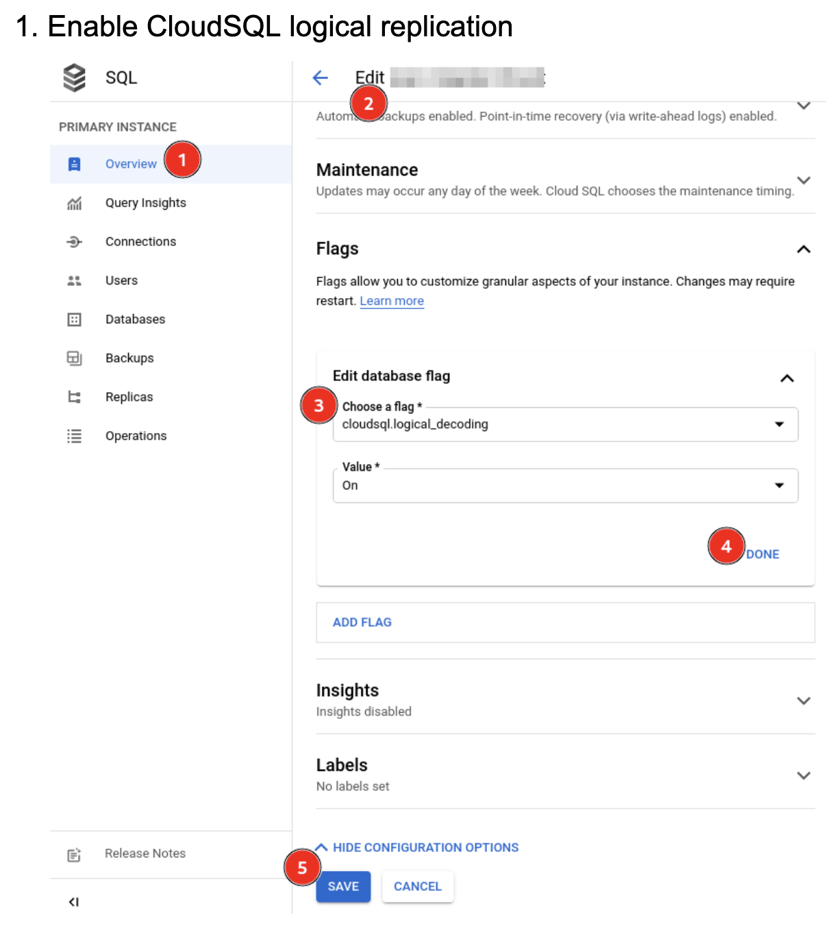 Cloud SQL PostgreSQL flags